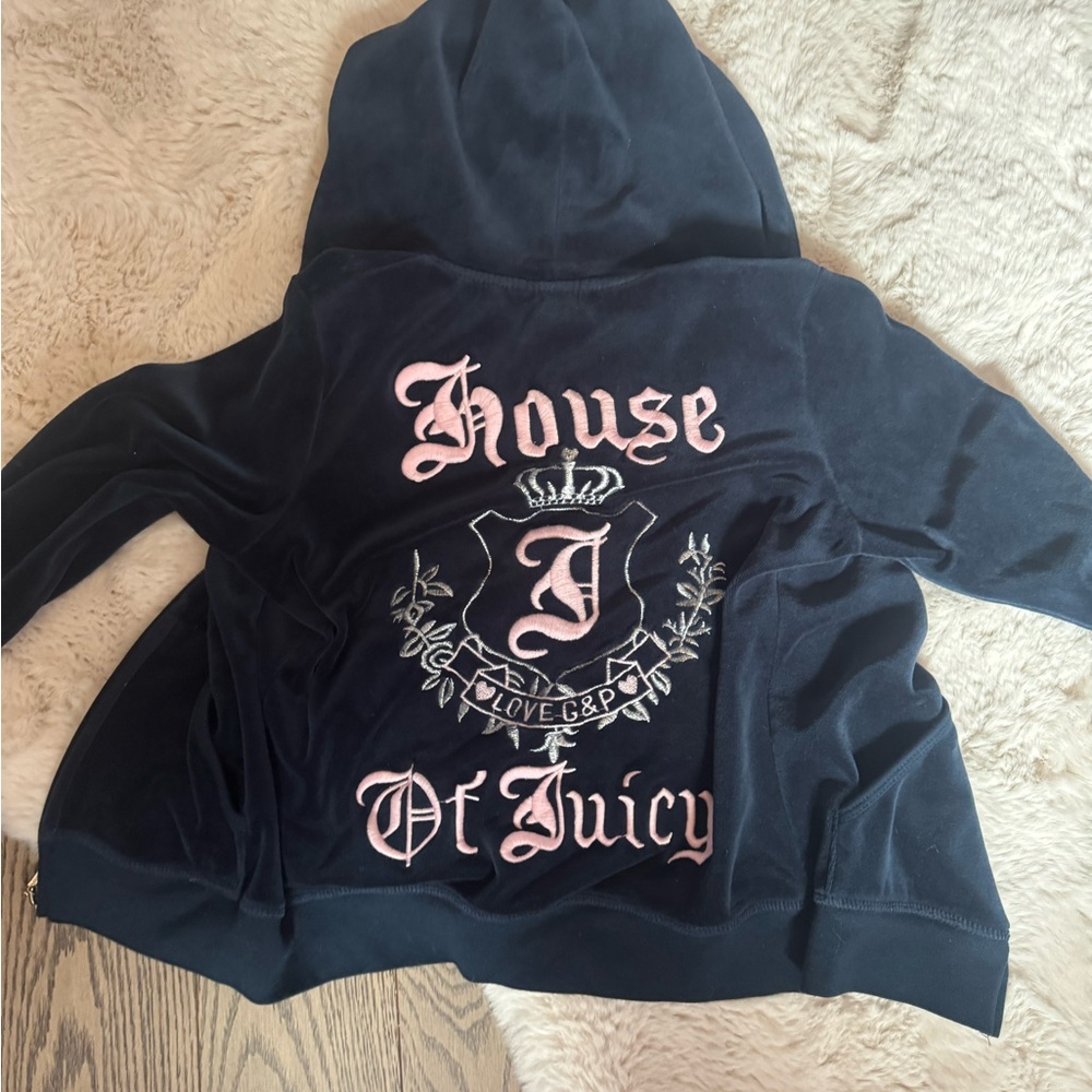 Juicy Couture Women’s Navy and Pink Hoodie